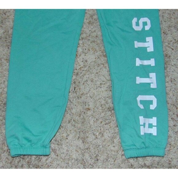 Womens Sweatpants Disney Stitch Medium St. Patricks Day Green Pull On Joggers - Picture 3 of 4